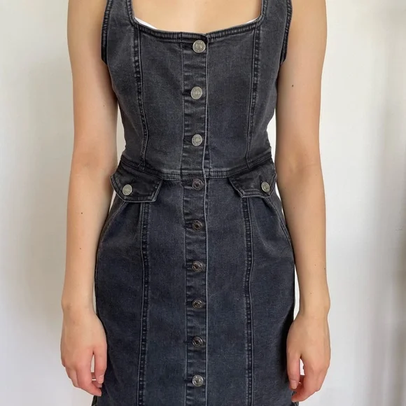 white christmas dresses Denim Halter Mini Dress main image 1